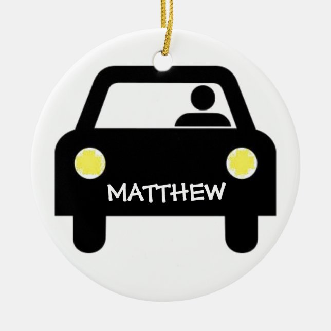 Custom Driver Ceramic Tree Decoration (Front)