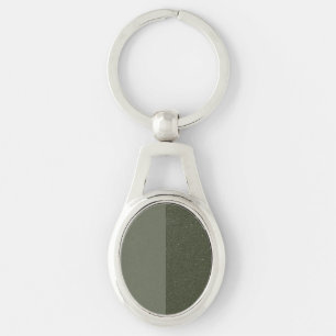 Custom Dual Moss Green Metal Keychain
