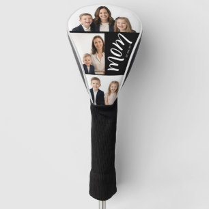 Custom Dual Mum Est. Years Script Black White Golf Head Cover