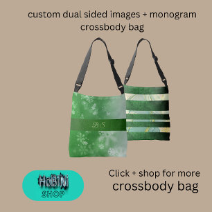 custom dual sided images + monogram crossbody bag