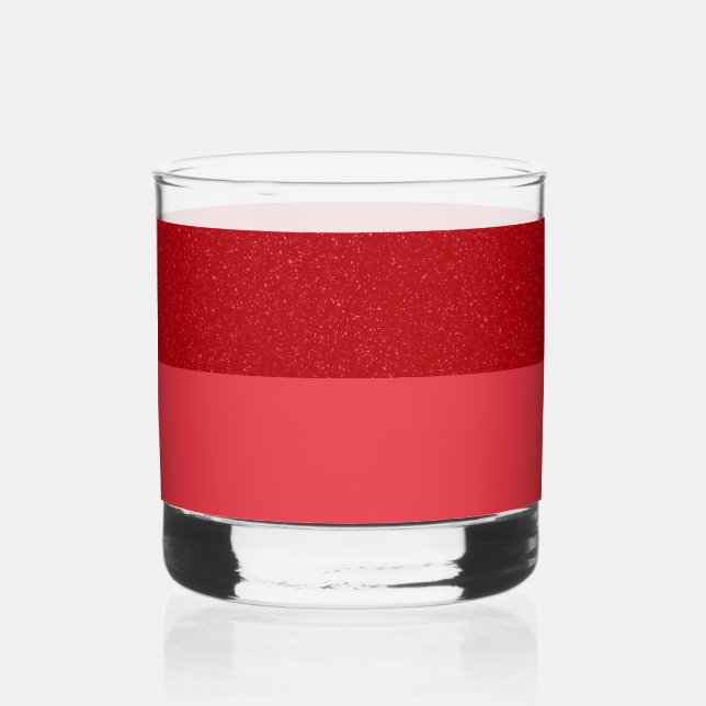 Custom Dual Tomato Red Stripe Rocks Glass (Front)