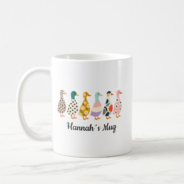 Custom Duck Family of 6 Mug with Name (Left)