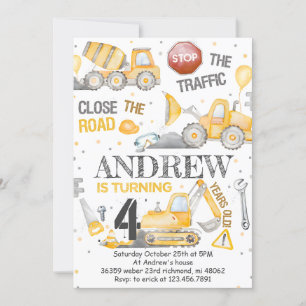 Custom Dump Truck Birthday for boys Invitation