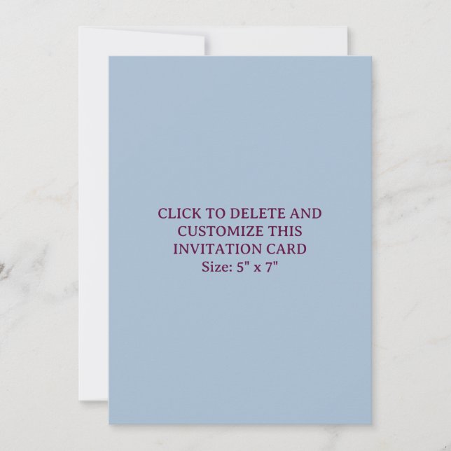 Custom Dusty Blue 5" x 7" Flat Invitation Card (Front)