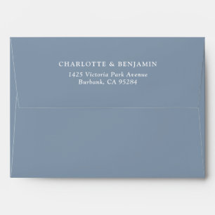 Custom Dusty Blue Return Address 5x7 Envelopes