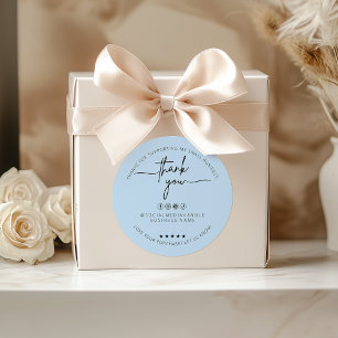 Custom Dusty Blue Sticker Thank You Label 