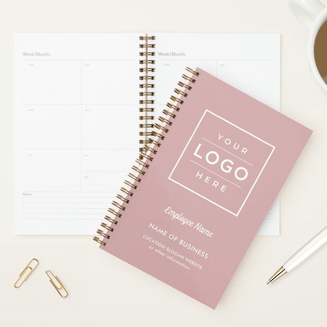 Custom Dusty Rose Business Logo and Employee Name Planner (Creator Uploaded)