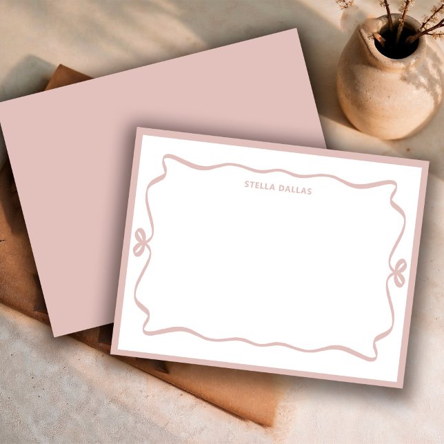 Custom Dusty Rose Doodle Frame Minimal Personal Card (Creator Uploaded)