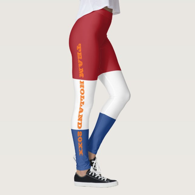 Custom Dutch Flag Team Holland 20XX Leggings (Right)