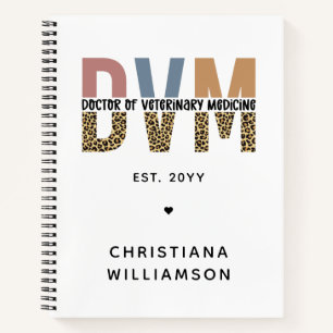 Custom DVM Doctor of Veterinary Medicine Gifts Notebook