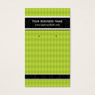 Custom Earring Cards Lime Green Business Cards
