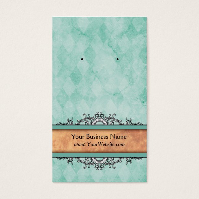 Custom Earring Cards Turquoise Vintage (Front)