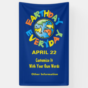 Custom Earth Day Banner April 22 Environment Eco