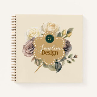Custom Earthy background floral shape Notebook