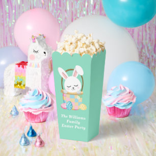 Custom Easter Bunny Pastel Green Party Popcorn Favour Box