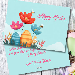 Custom Easter Card with Easter Eggs