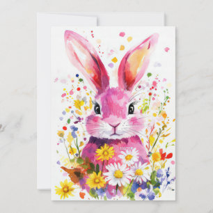 Custom Easter Card with Easter Eggs and Bunny
