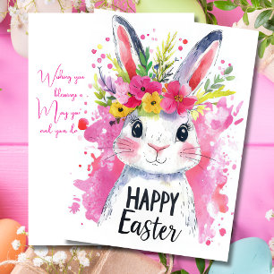 Custom Easter Card with Easter Eggs and Bunny