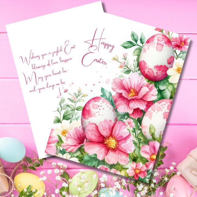 Custom Easter Card with Easter Eggs and Flowers (Creator Uploaded)