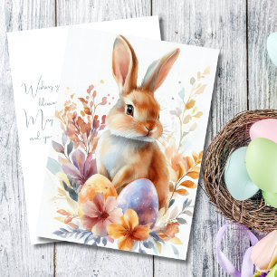 Custom Easter Card with Easter Eggs and Flowers