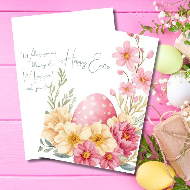 Custom Easter Card with Easter Eggs and Flowers (Creator Uploaded)