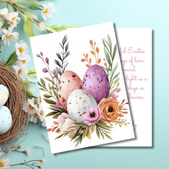 Custom Easter Card with Easter Eggs and Flowers (Creator Uploaded)
