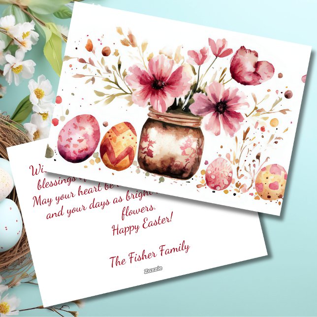 Custom Easter Card with Easter Eggs and Flowers (Creator Uploaded)