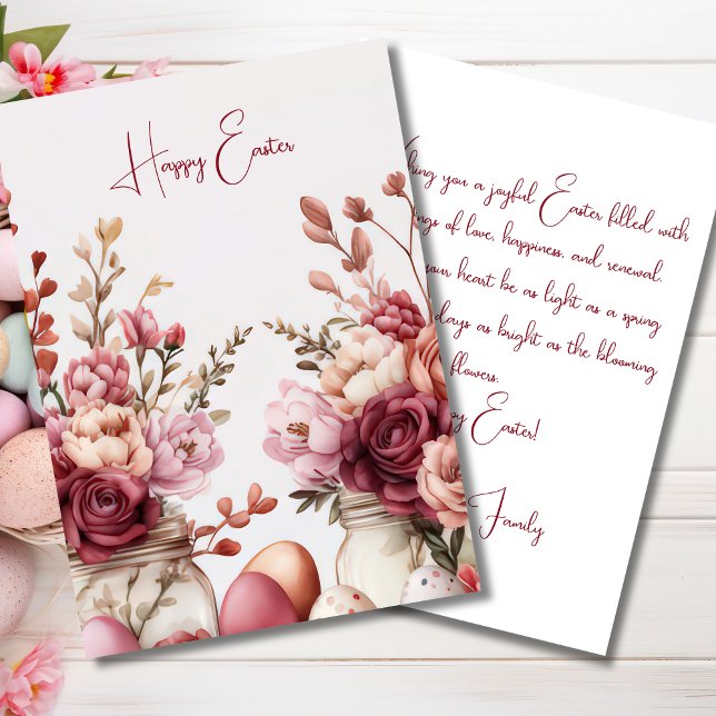 Custom Easter Card with Easter Eggs and Flowers (Creator Uploaded)