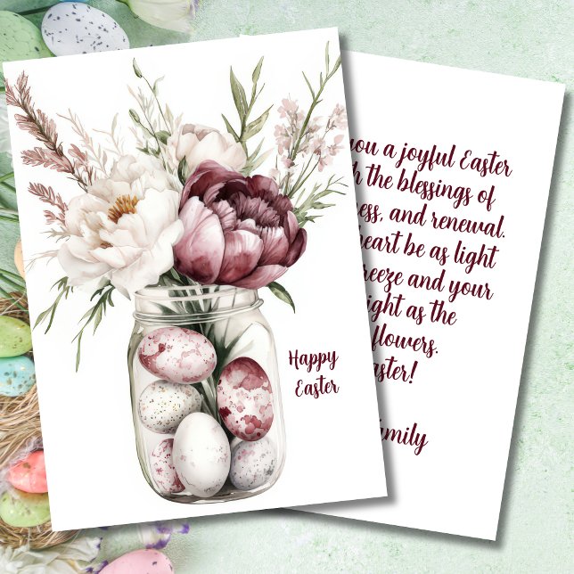 Custom Easter Card with Easter Eggs and Flowers (Creator Uploaded)