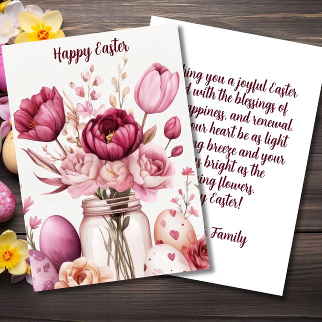 Custom Easter Card with Easter Eggs and Flowers (Creator Uploaded)