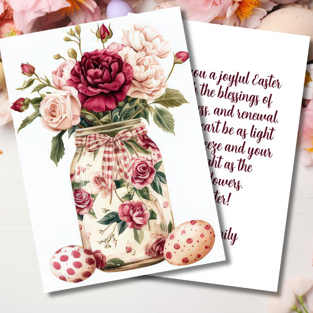 Custom Easter Card with Easter Eggs and Flowers (Creator Uploaded)