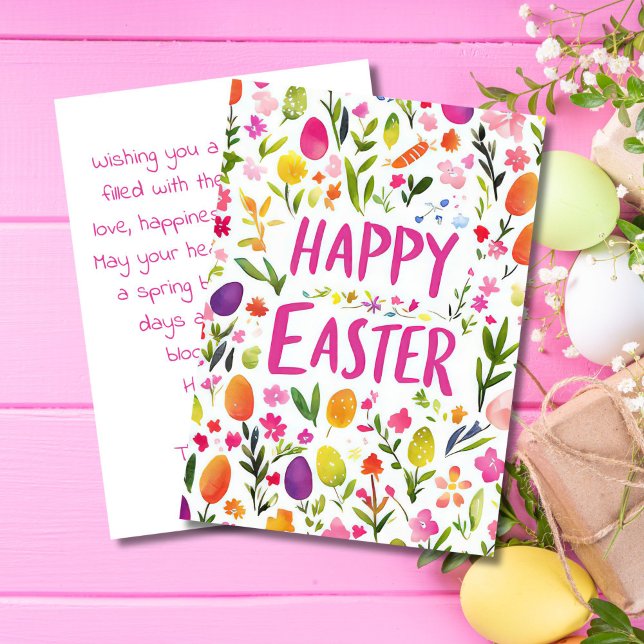 Custom Easter Card with Easter Eggs and Flowers (Creator Uploaded)