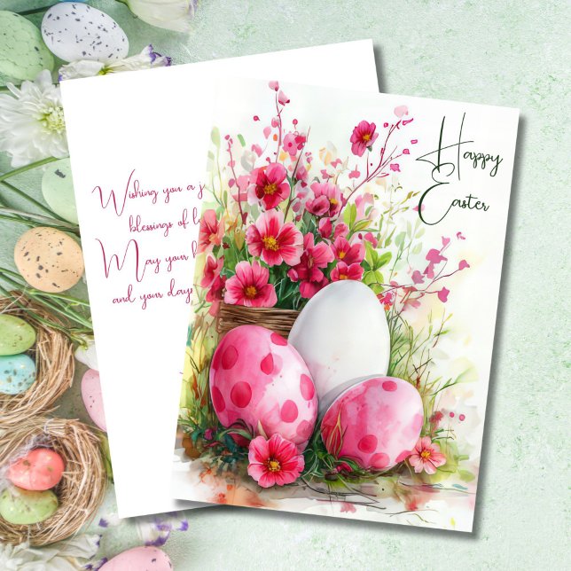 Custom Easter Card with Easter Eggs and Flowers (Creator Uploaded)