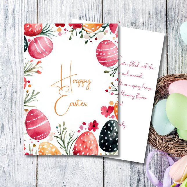 Custom Easter Card with Easter Eggs and Flowers (Creator Uploaded)