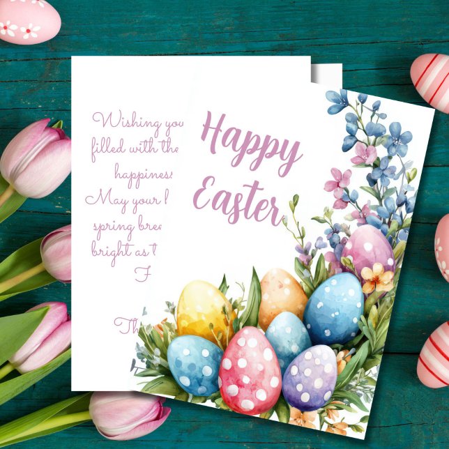 Custom Easter Card with Easter Eggs and Flowers (Creator Uploaded)