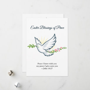 Custom Easter Dove Greeting Card with Olive Branch