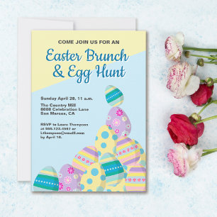 Custom Easter Egg hunt colourful spring Invitation