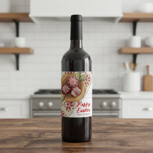 Custom Easter Egg Wine Label with Family Name