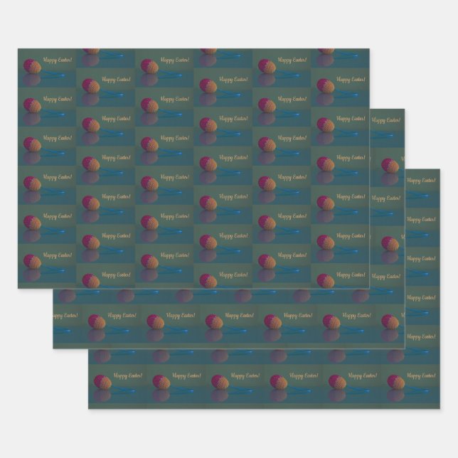 Custom Easter Holiday Egg Wrapping Paper Sheets (Set)