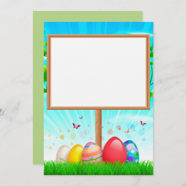 Custom Easter Wedding Invitation (Front/Back)