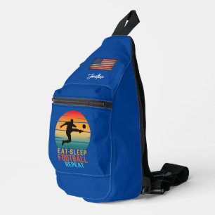 CUSTOM EAT SLEEP FOOTBALL REPEAT SPORTS SLING BAG