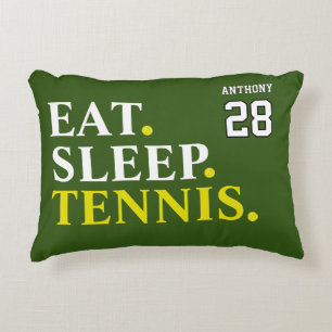 Custom Eat Sleep Tennis Decorative Cushion