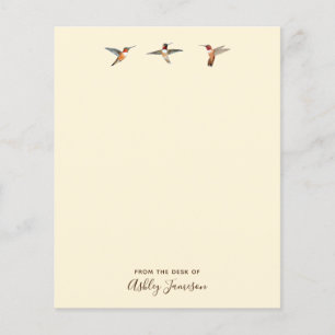Custom Ecru Hummingbird Stationery Paper