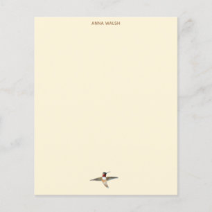 Custom Ecru Hummingbird Stationery Paper