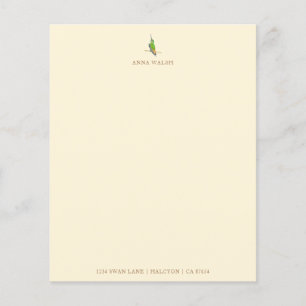 Custom Ecru Hummingbird Stationery Paper