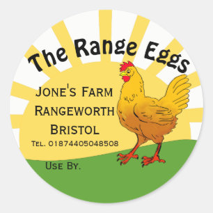 custom egg box Label  free range sunset chicken