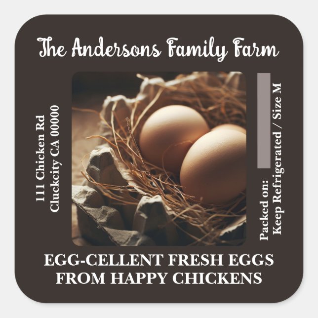 Custom Eggs in a Nest Carton Label Photo Template  (Front)