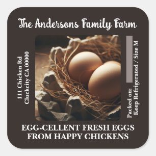 Custom Eggs in a Nest Carton Label Photo Template