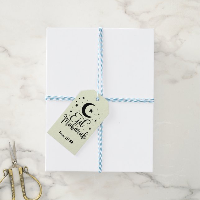 Custom Eid Mubarak Cute Eid Gift Tag (With Twine)