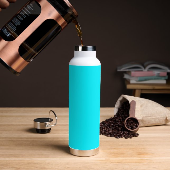 Custom Electric Cyan Insulated Bottle (Coffee)